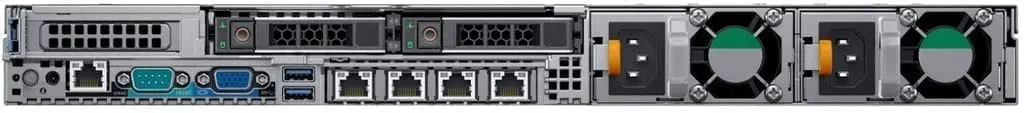 Dell PowerEdge R640 CTO 5 Vista traseira do R640 2 x 25 polegadas slot PCIe DC Parts