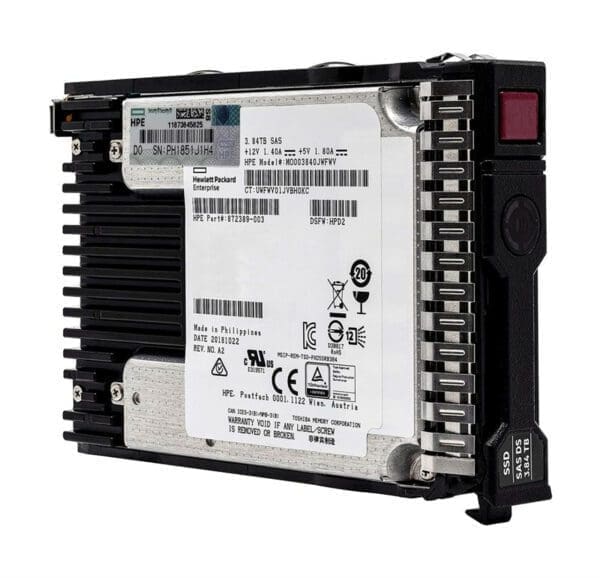 HPE 3.84TB 固态硬盘 12GB/秒 2.5" SAS 驱动器 - 872434-001